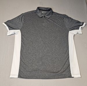 Nike Golf Tour Performance Gray and White Men's Polo Shirt Size XXL‎
